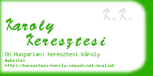 karoly keresztesi business card